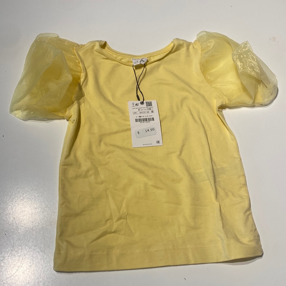Zara girls yellow dress shirt